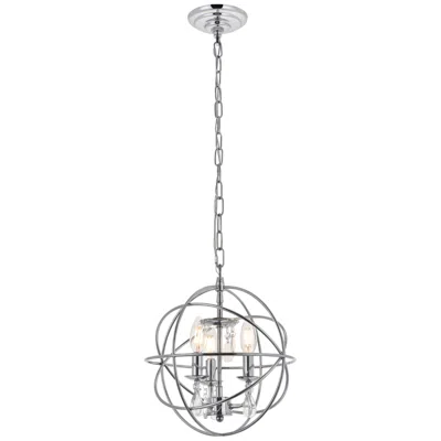 Elegant Lighting Wallace 3 Lt Chrome Pendant