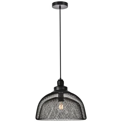 Elegant Lighting Warren 13 1/2" Wide Double Black Mesh Pendant