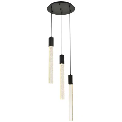Elegant Lighting Weston 16" Wide Black Led Multi-light Pendant