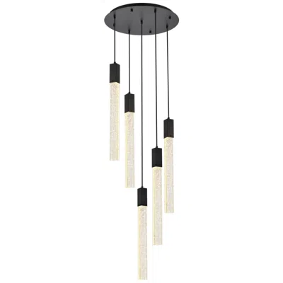 Elegant Lighting Weston 20" Wide Black 5-light Led Multi Light Pendant