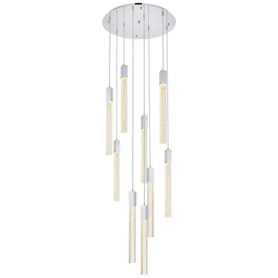 Elegant Lighting Weston 24" Wide Chrome Led Multi-light Pendant