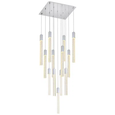 Elegant Lighting Weston 26" Wide Chrome Led Multi-light Pendant