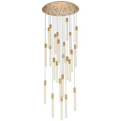 Elegant Lighting Weston 42" Wide Satin Gold 25-light Led Pendant