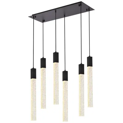 Elegant Lighting Weston 6 Lts Pendant In Black