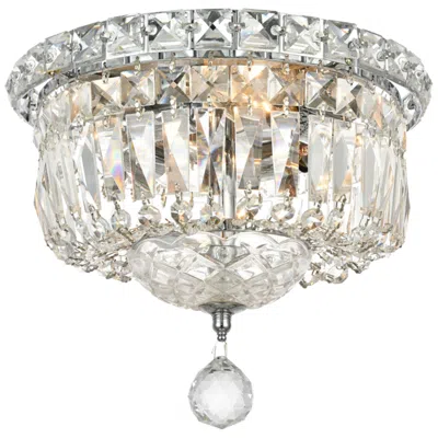 Elegant Lighting Wiley Collection Flush Mount D10in H8in Lt:4 Chrome Finish