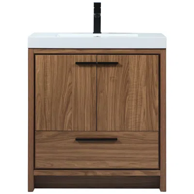 Elegant Lighting Wyatt 30"w Walnut Brown 2-door Single Sink Bathroom Vanity