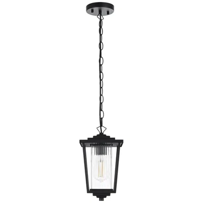 Elegant Lighting York 12 1/2" High Black Outdoor Hanging Light