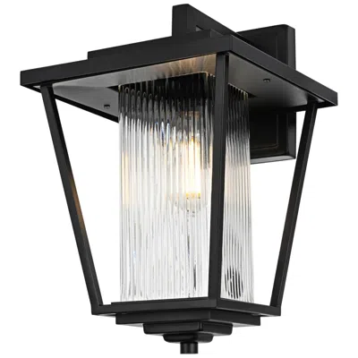 Elegant Lighting York 15 1/2" High Black Outdoor Wall Light