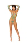 Elegant Moments Crochet Teddy With Cut Out Detail And Matching Gloves. In Animal Print
