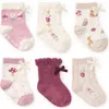 Elegant Baby Assorted 6-pack Forest Family Socks Gift Box In Ivory Multi