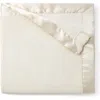 Elegant Baby Satin Trim Fleece Blanket In Cream