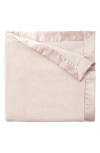 Elegant Baby Satin Trim Fleece Blanket In Pink
