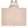 Elegant Baby Terry Velour Hooded Fawn Towel In Taupe