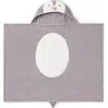 Elegant Baby Terry Velour Hooded Penguin Towel In Gray