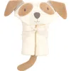 Elegant Baby Terry Velour Hooded Puppy Towel In Beige