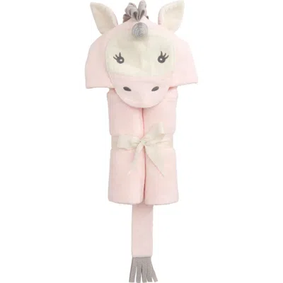 Elegant Baby Kids'  Terry Velour Hooded Unicorn Towel In Pink