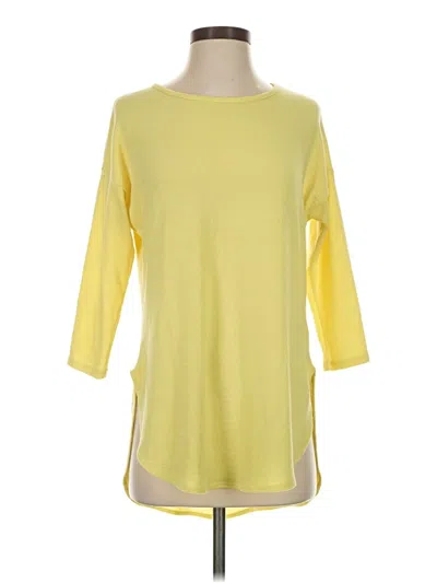 Pre-owned Elegantees 3/4 Sleeve Top Yellow Boatneck Tops
