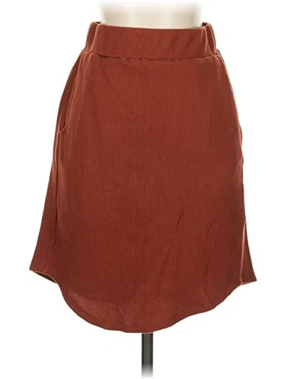 Pre-owned Elegantees Casual Skirt In Brown
