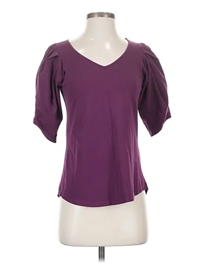 Pre-owned Elegantees Short Sleeve Top Purple Sweetheart Neckline Tops