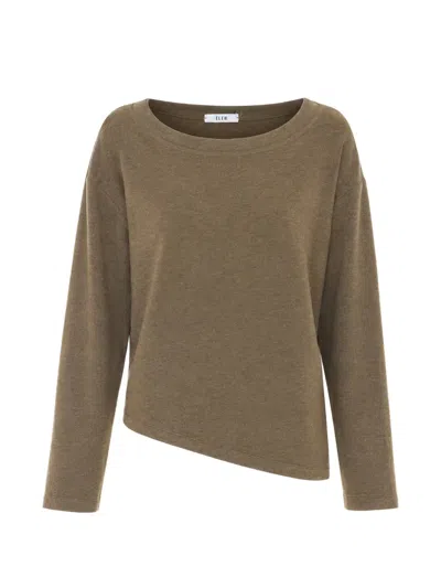 Eleh Asymmetric Long-sleeve T-shirt In Green