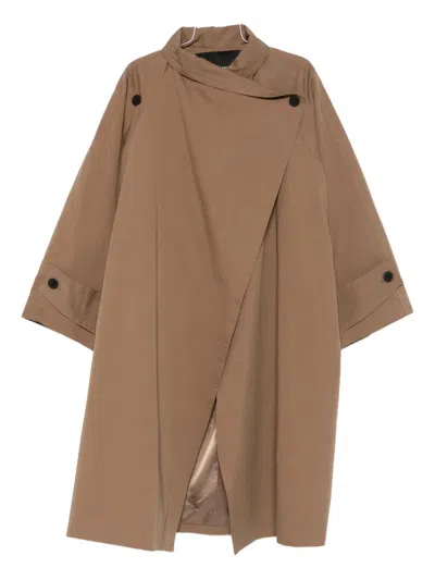 Eleh Asymmetric Single-breasted Coat In Brown