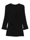 Eleh Belted Three-quarter Sleeve Mini Dress In Black