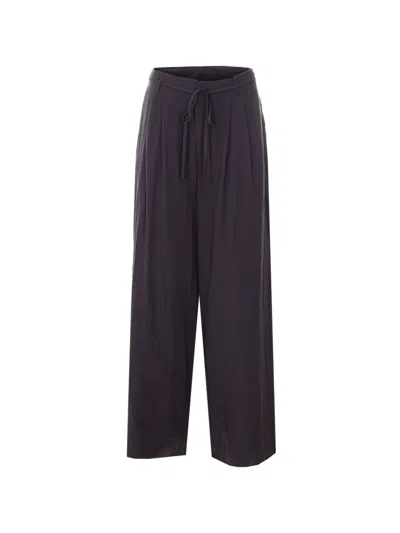 Eleh Belted Trousers In Brown