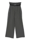 Eleh Belted-waist Trousers In Gray