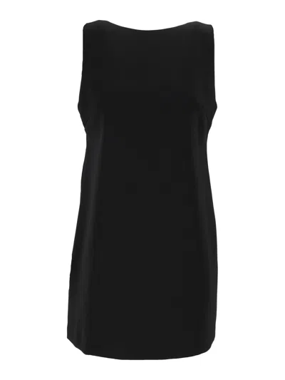 Eleh Bow-detail Open-back Mini Dress In Black