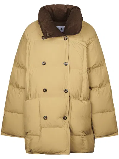 Eleh Boxy Oversized Quilted Nylon Jacket In Brown