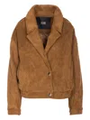 Eleh Button-fastening Suede Jacket In Brown