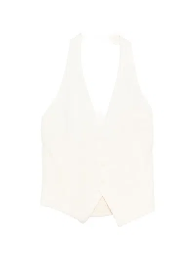 Eleh Button Halterneck Waistcoat In Neutral