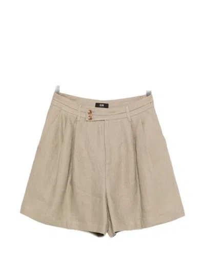 Eleh Button Pleated Shorts In Neutral