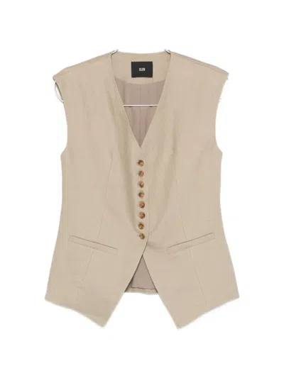 Eleh Button Waistcoat In Animal Print