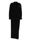 Eleh Buttoned Draped Dress In Black