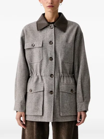 Eleh Button-fastening Single-breasted Coat In Gray