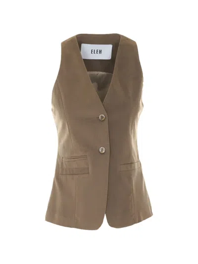 Eleh Button-up Gilet In Neutral
