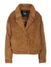 Eleh Button-fastening Suede Jacket In Brown