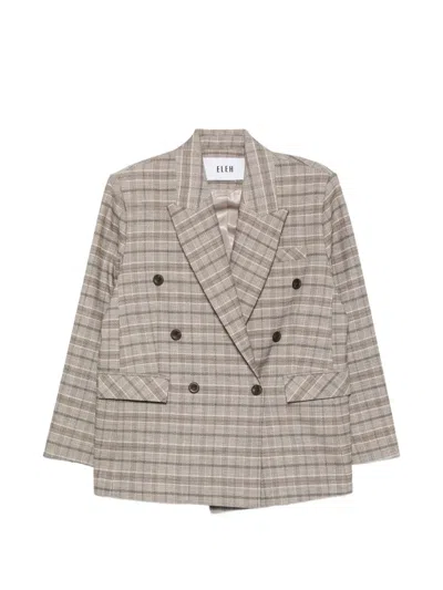 Eleh Check Double-breasted Blazer In Multi