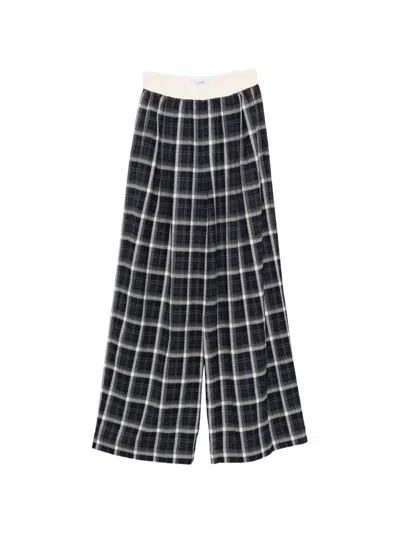 Eleh Check-pattern Palazzo Pants In Blue