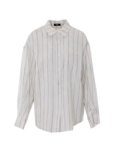 Eleh Chest-pocket Striped Shirt In White