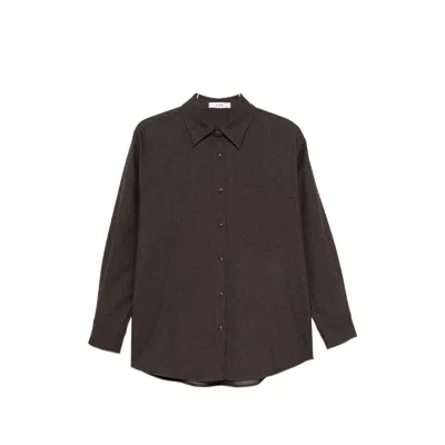 Eleh Chest-pocket Button-up Shirt In Brown
