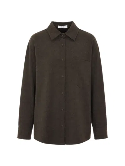 Eleh Chest-pocket Long-sleeve Shirt In Brown