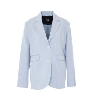 Eleh Striped V-neck Blazer In Blue