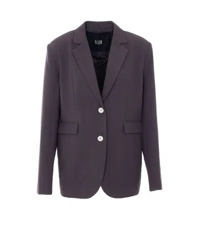 Eleh V-neck Frontal-pocket Blazer In Purple