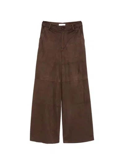 Eleh Concealed-fastening Trousers In Brown