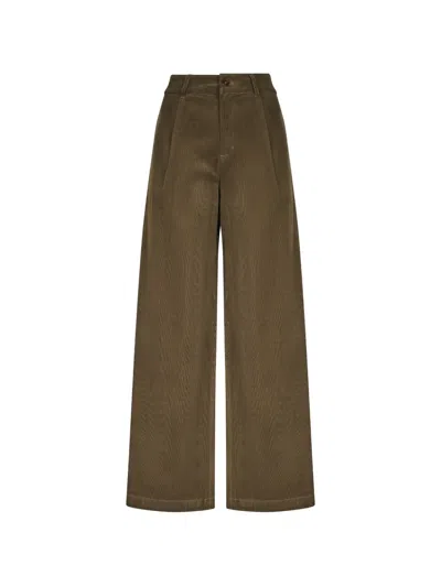 Eleh Corduroy Pleated Trousers In Brown