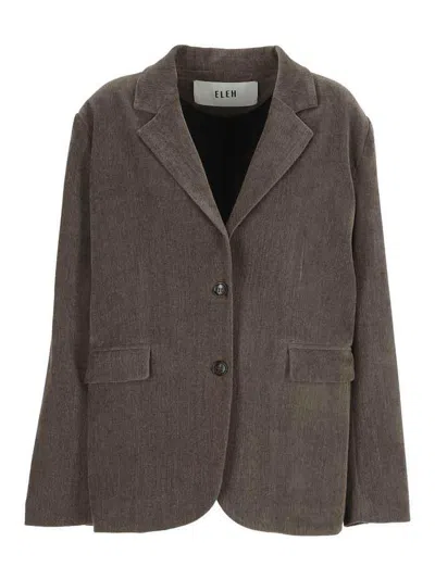 Eleh Corduroy-effect Blazer In Brown