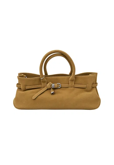 Eleh Cowhide Bag  With Shoulder Strap In Brown