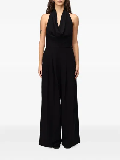 Eleh Cowl-neck Wide-leg Jumpsuit In Black
